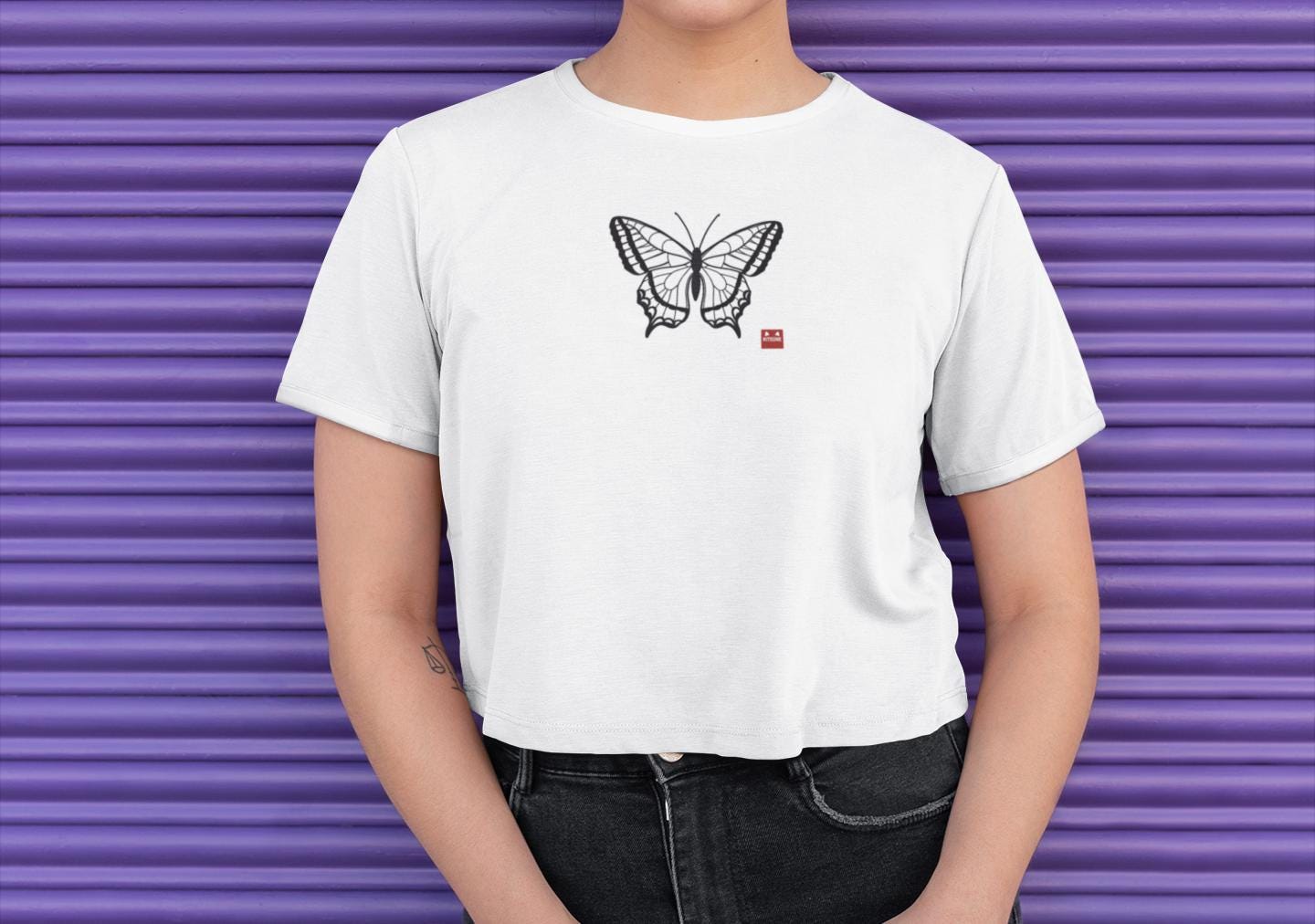Camiseta Crop top 🦋 Mariposa Tattoo