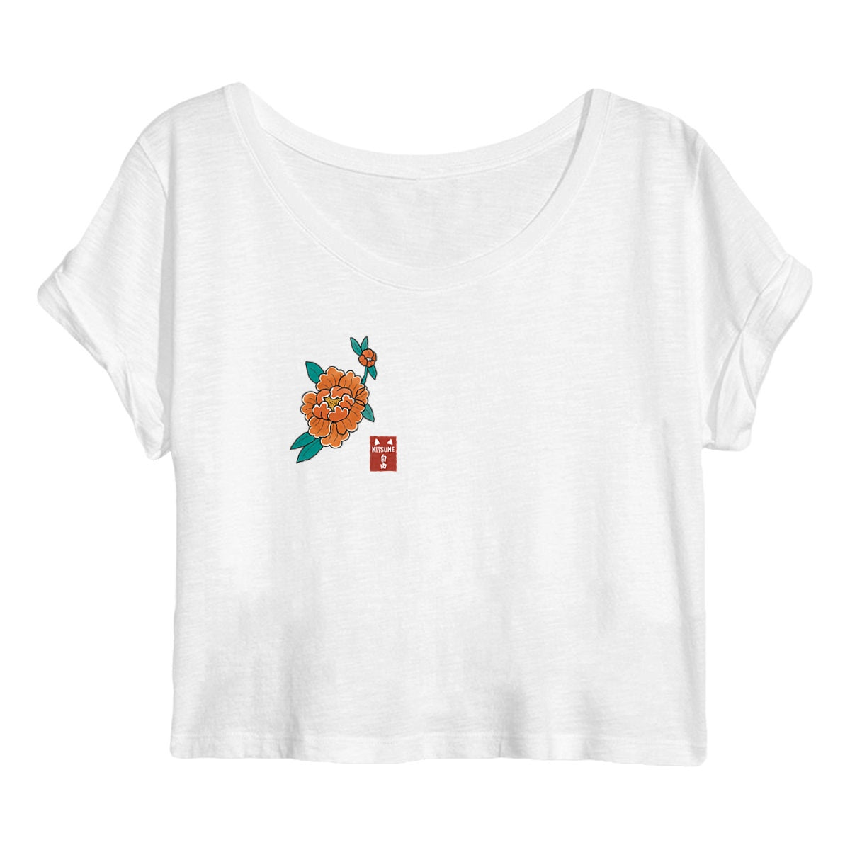 Peoni Naranja CropTop - frente_blanco