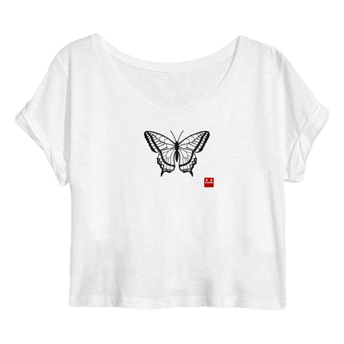 Crop top Mariposa - frente_blanco