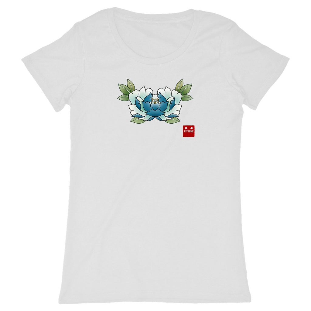 Cami flor azul - frente_blanco