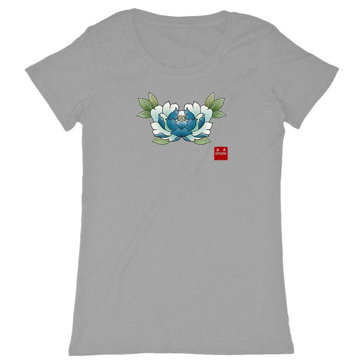 Cami flor azul - frente_grisjaspeado