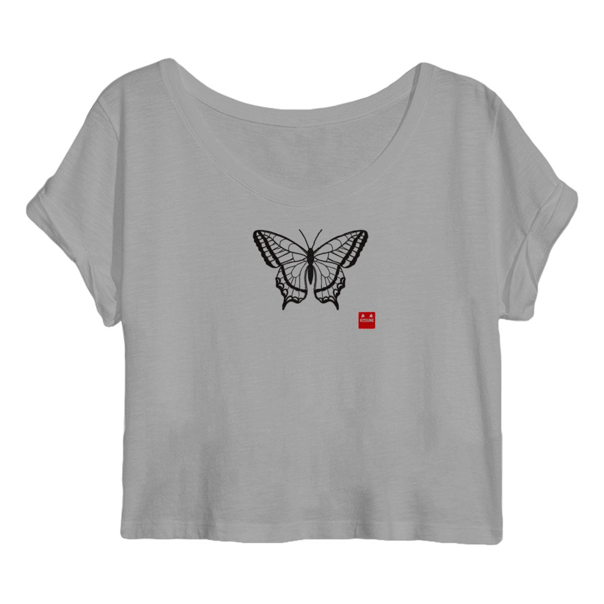 Crop top Mariposa - frente_grisjaspeado