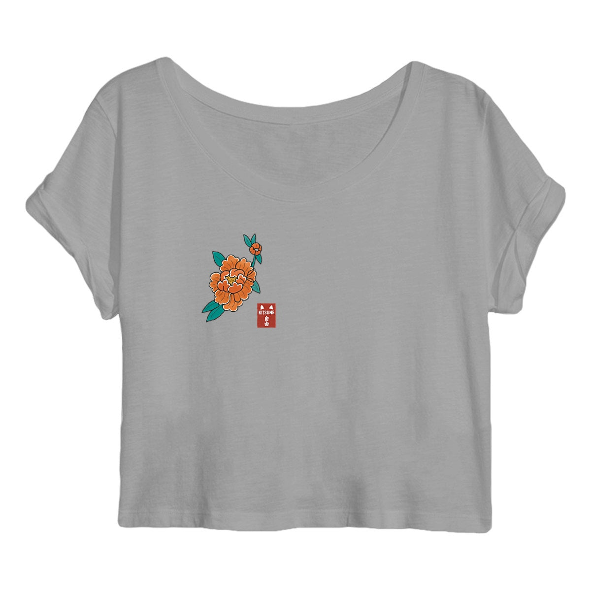 Peoni Naranja CropTop - frente_grisjaspeado