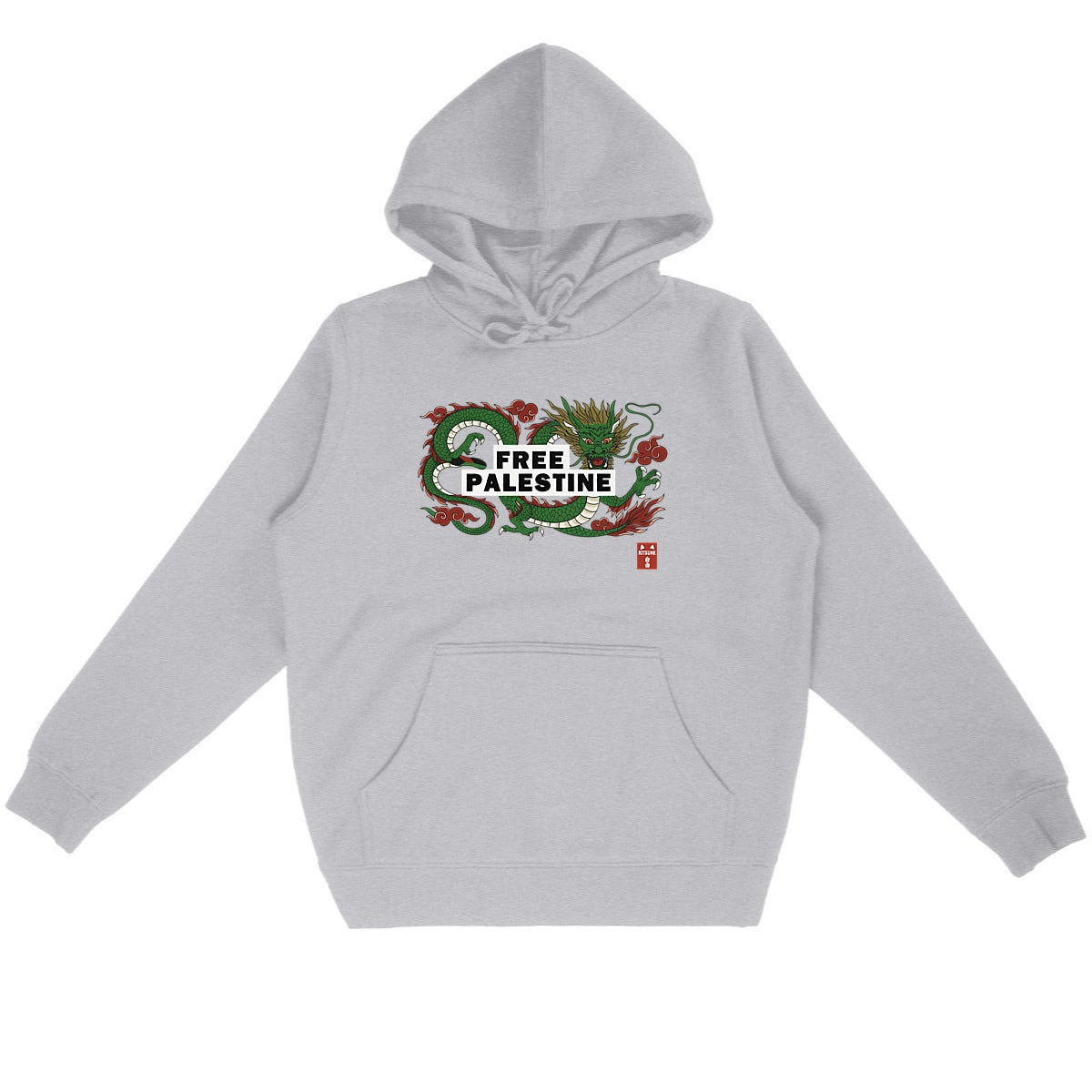 Sudadera Free Palestine - frente_heidekrautgrau