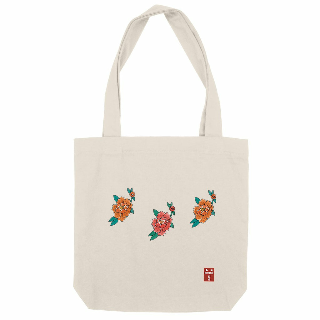 Tote Bag Peonias Tatto - frente_natural