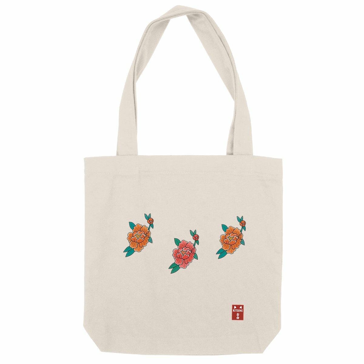 Tote Bag Peonias Tatto - frente_natural